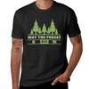 May the Forest Be with You, Camping Themed Design T-Shirt Aesthetic Clothing Boys Whites Men's Cotton T-shirt