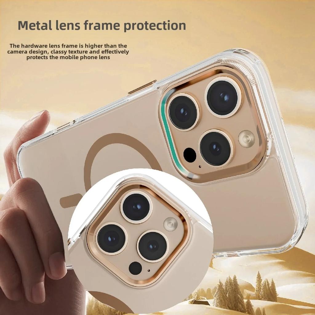 Custodia Trasparente Magnetica di Lusso per iPhone 16 14 13 12 11 15 Pro Max 15 Plus Magsafe Ricarica Wireless Antiurto Cover Trasparente
