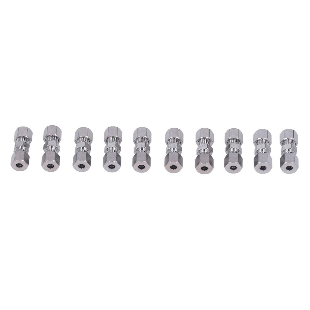 10Pcs Brake Line Connector Chrome Plated Copper Brake Pipe Fitting for 4.75mm Dia Tube