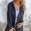 Fashion Autumn Winter Long Sleeve Women Hooded Jackets Solid Color Casual Single-breasted Loose Office Coats Plus Size Elegant Simple Long Shirts