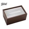 Bathroom Tissue Case Wooden Box Cover Rectangular Paper Towel Dispenser Decorative Napkin Storage Dining Room Holder Organizer for Office Desk Home