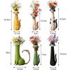 Whimsical Resin Cat Flower Vase Modern Cute Cat Shaped Flower Vase Creative Ornament for Home Living Room Bookshelf Decor