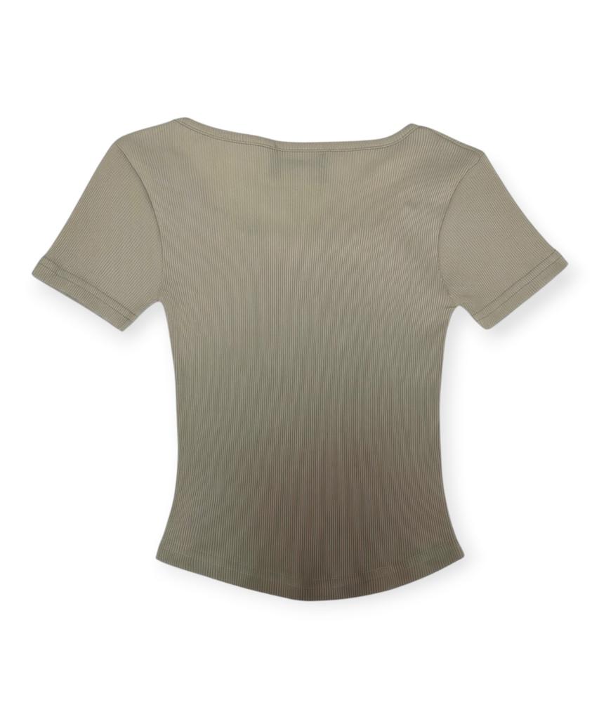 BORN SLIPPY Crystal Star Square Neck Tee (Beige)