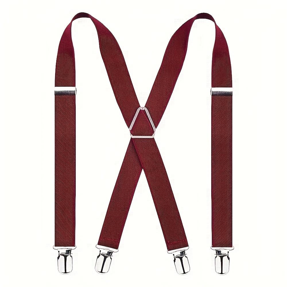 Heavy Duty Y-Back Suspenders Adjustable Elastic Straps Strong Clips Hiking Back Braces Men Women Outdoor Sport Camp Travel Brace