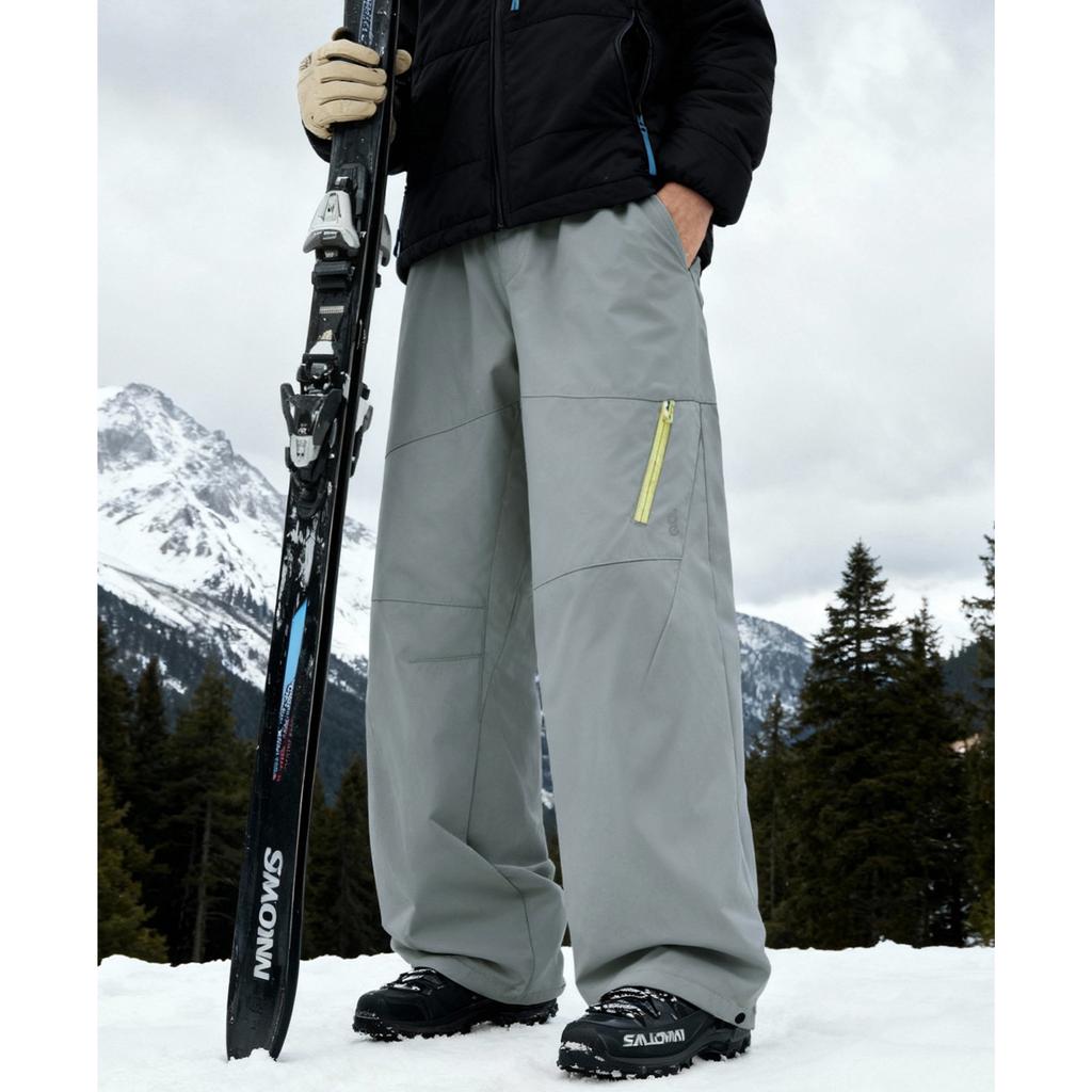 Outdoor Sports Mountaineering Cotton Pants Men's Winter New Thickened Thermal Paratrooper Pants Contrasting Color Zipper Tooling Casual Trousers