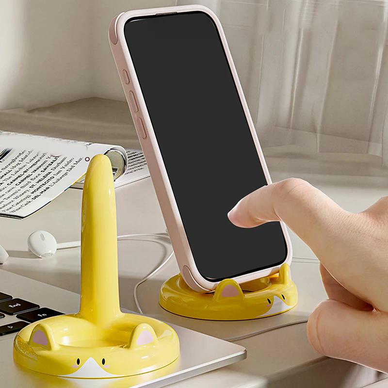 Sevimli ve Tatlı Çizgi Film Kedi Cep Telefonu Tutucu, Yaratıcı Masaüstü Mini Cep Telefonu Tutucu, Dekoratif Bir Süs Olarak Kullanılabilir