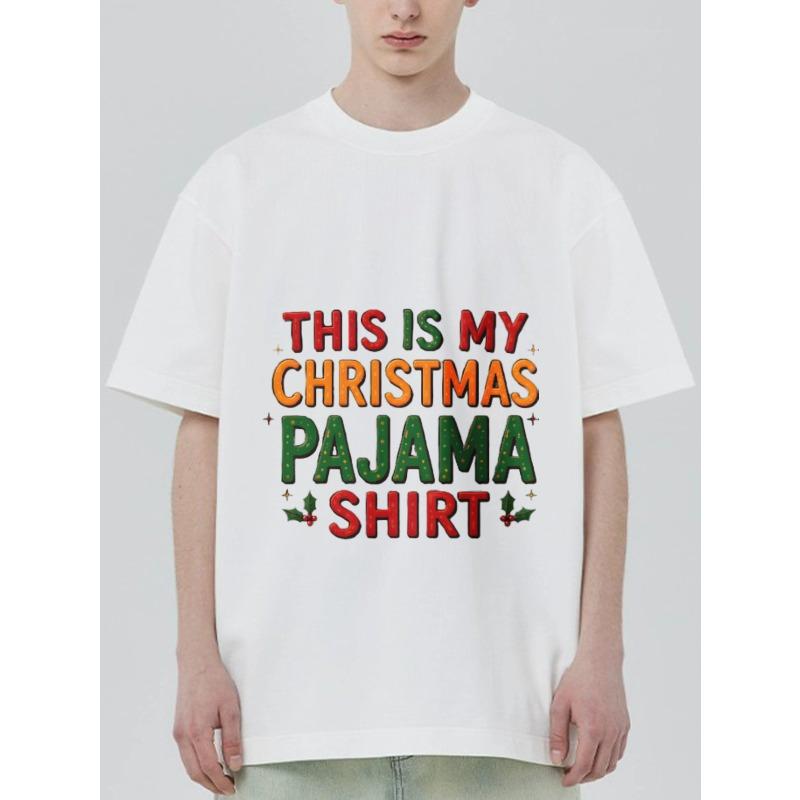 Christmas T Shirt Black This Is My Christmas Pajama Shirt Print Holiday Party Wear