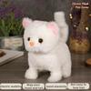 Kids Electric Plush Cat Toy Walking Head Shaking Tail Wagging Interactive Kitten Plushie Toy Toddlers Boys Girls Educational Simulation Animal Toy