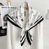 Korean High-end Rose Printing Simulation Silk Large Square Scarf Women's Thin Elegant Light Luxury Temperament Scarf Shawl