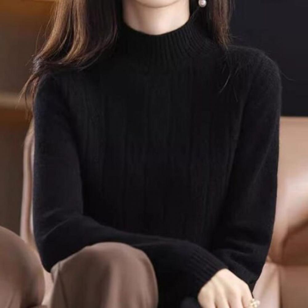 Navava Women Nk3570 Daily Cable Knit Sweater