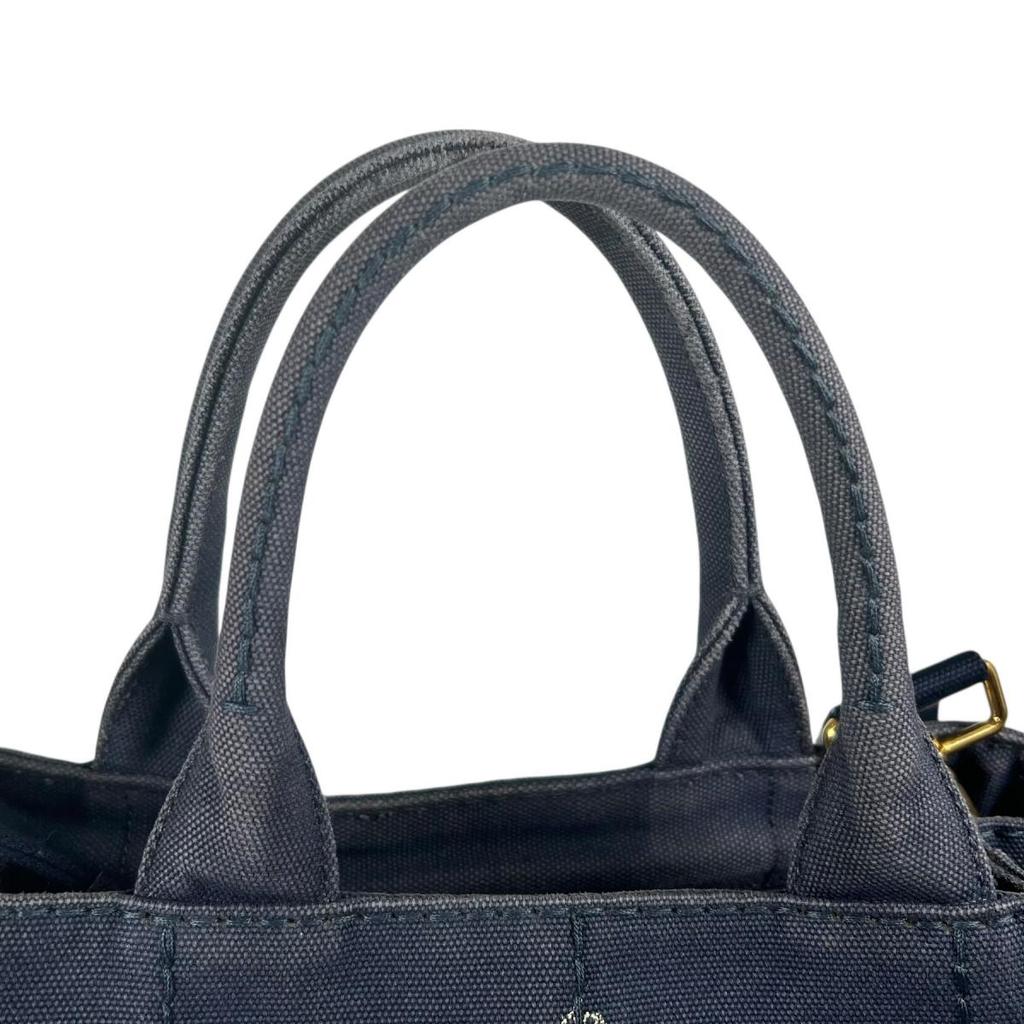 PRADA canvas Canapa Tote Bag denim blue Women Used