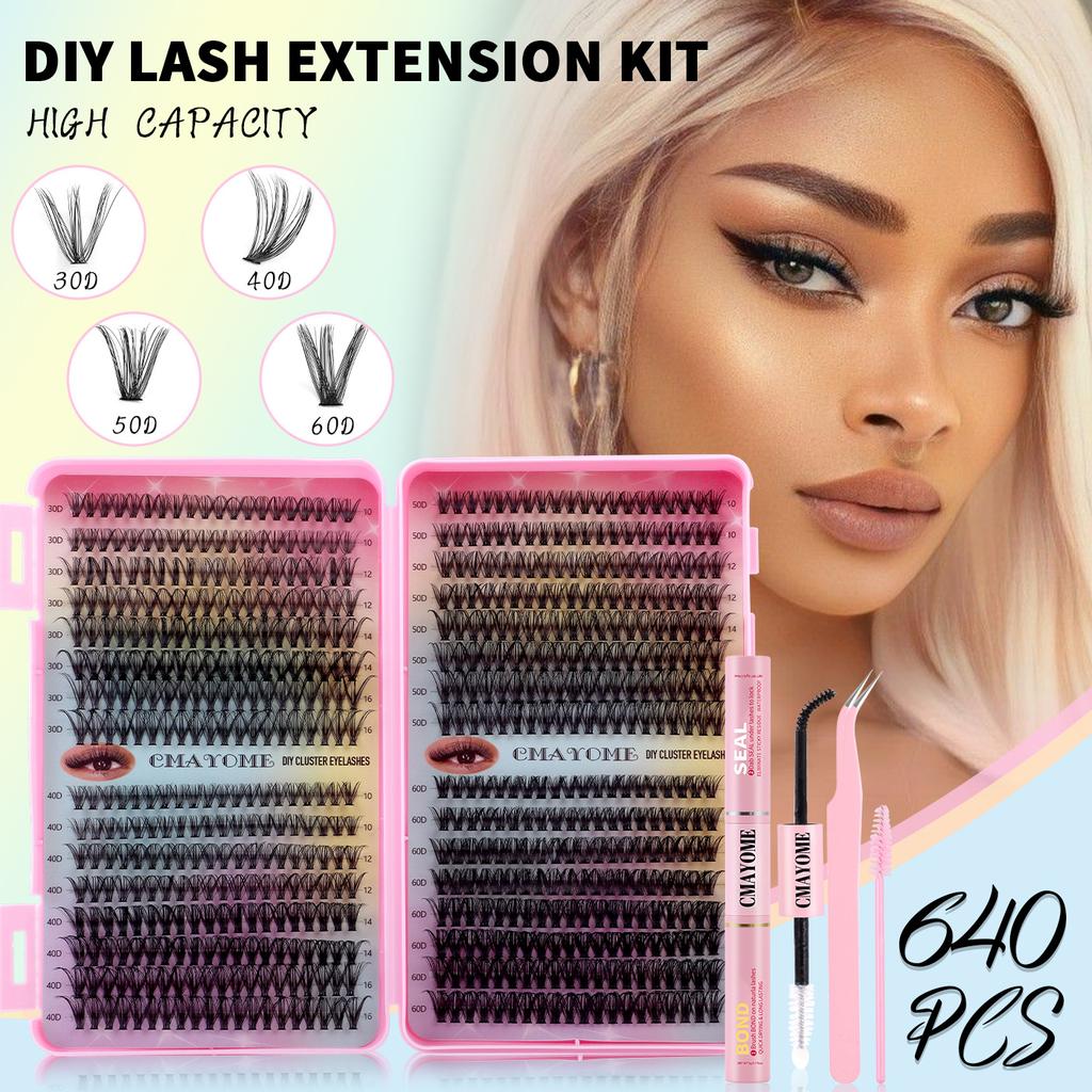 640 Tufts Diy Multi-Haired Eyelashes Book 10-16Mm Natural Thick D Song Segmented False Eyelash Set
