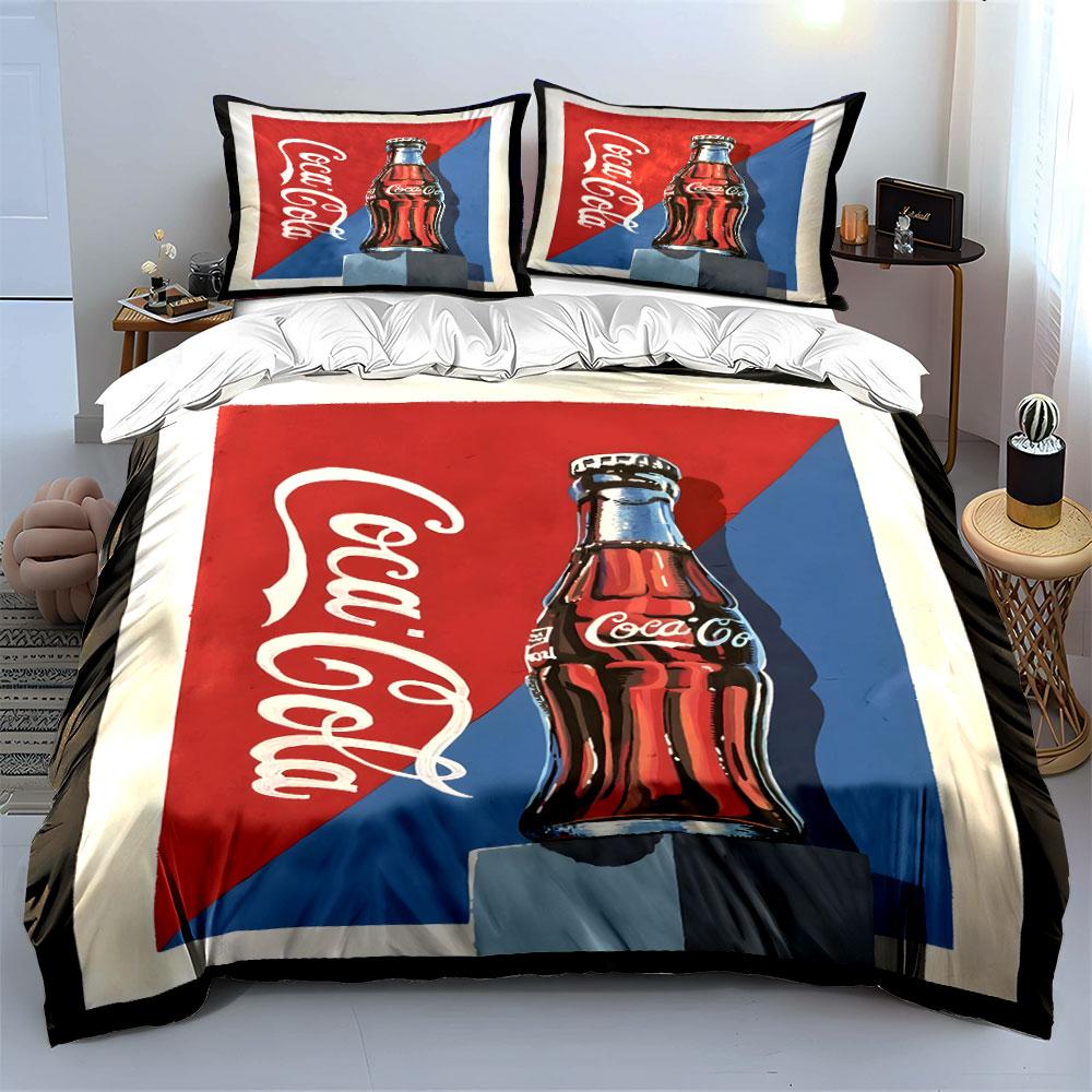 Retro Soda Bottle Charm. Bedding Sets Duvet Covers Pillowcases(1* Duvet Cover 2* Pillowcases Without Duvet Insert)