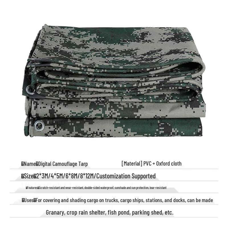 Heavy-Duty Camouflage Waterproof Canvas Tarp