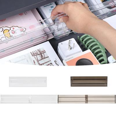 Divisori per cassetti Regolabili Espansione Contrazione Cucina Combinazione Organizzatore per cassetti Organizer in plastica trasparente Scatola portaoggetti