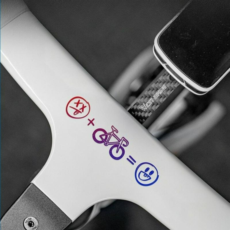 2D Vlakke Motorfietsstickers, 2D Vlakke Helmstickers, Fietsstickers, Racefiets Smiley Gezicht Stickers, Fiets Decoratieve Stickers