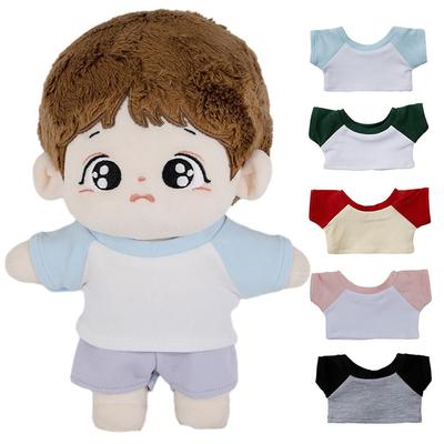 Spielzeugzubehör, Stoffpuppen aus Baumwolle, 20 cm Puppenkleidung, Mini-Kleidung, Puppen-T-Shirt, Puppen-Cartoon-Tops