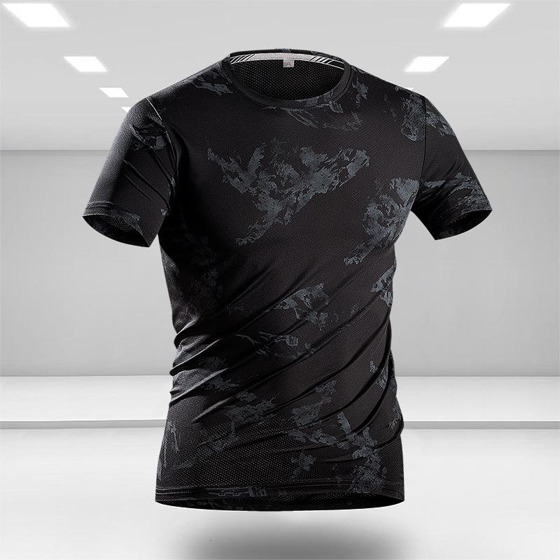 Large Size Short Sleeved T-shirt Men's Sports Ice Silk Quick Drying Half Sleeved Men's Ice Sensation Top
