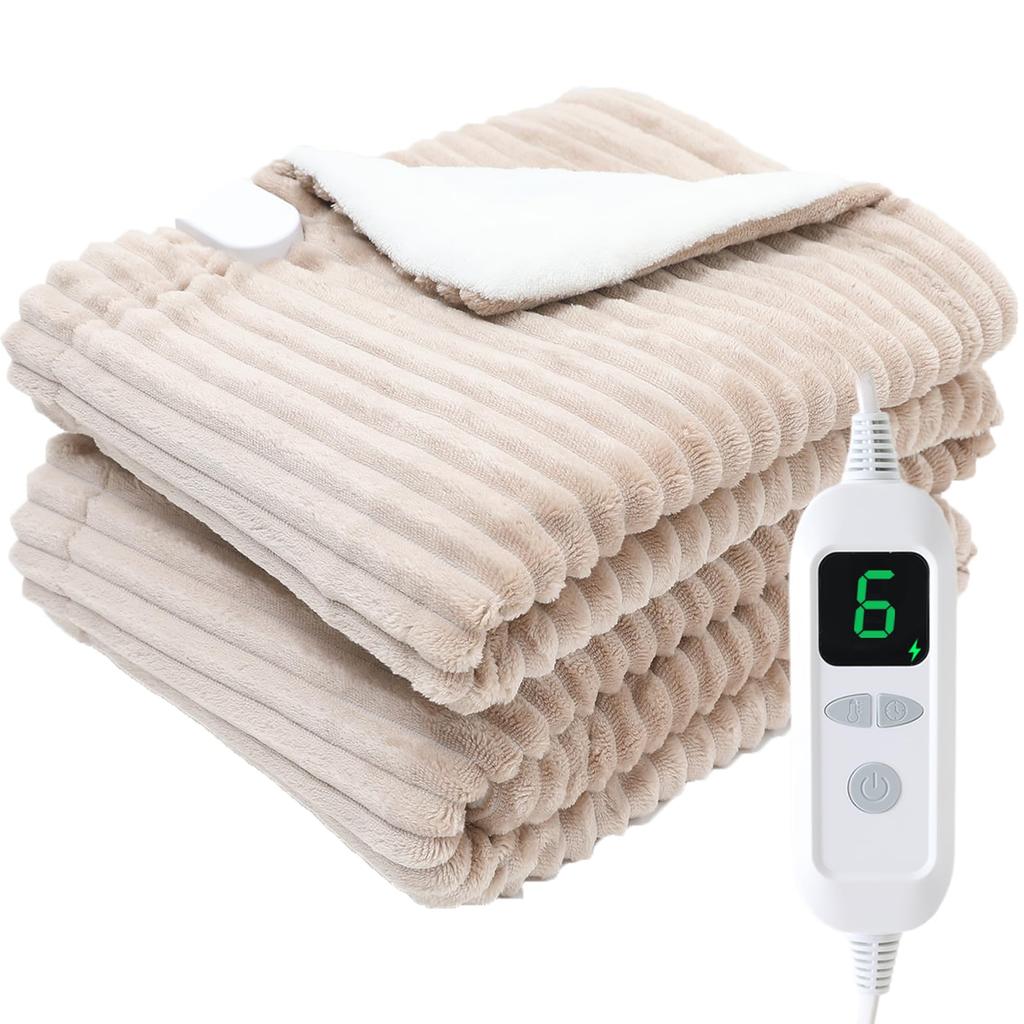 Electric Flannel Double 6 Temperature Overheat Single Suitable for and Kaken Certified Carbon Fiber Heating Blanket, Comforter/Lap Blanket,