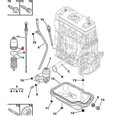 Para Peugeot 206 207 208 307 308 408 301 2008 3008 Para Citroen C2 C3 C4 C5 C8 1.6 16v Tampa do Filtro de Óleo do Carro 1103L7 F01.115.00