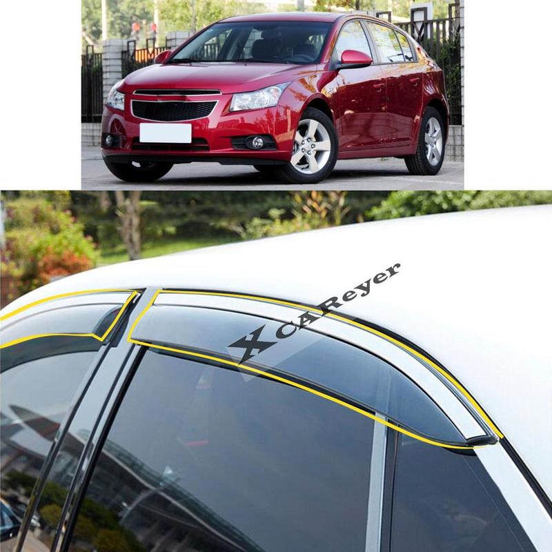 For CHEVROLET Cruze Hatchback 2013 2014 2015 2016 Car Sticker Plastic Window Glass Wind Visor Rain/Sun Guard Vent Parts
