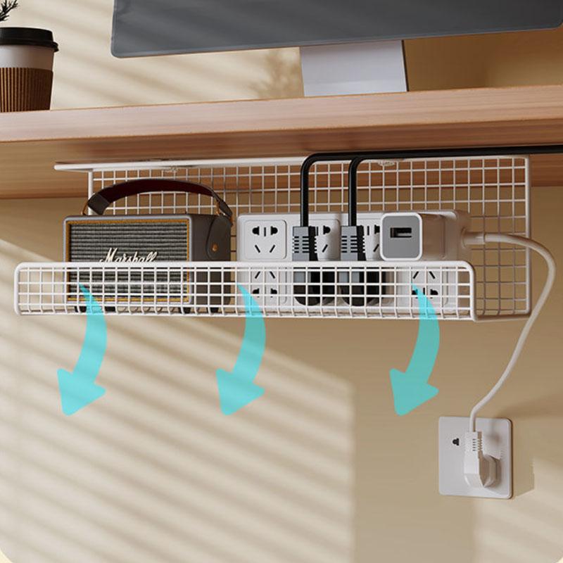 

1 Pc Under-desk Cable Management Tray No-drill Power Cable Rack Box Wire Socket Storage Wiring Organizer білий