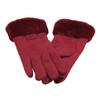 Women’s Winter Warm Touch Screen Gloves Suede Leather Double Thick Velvet Plush Wrist Cycling Driving Outdoor Cold-Resistant Mittens