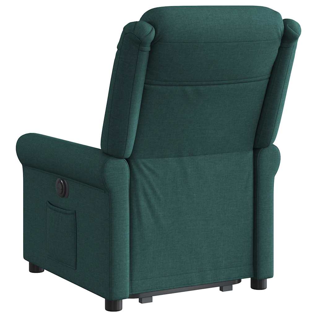 Recliner Chair with Rising Assistance Dark Green Fabric