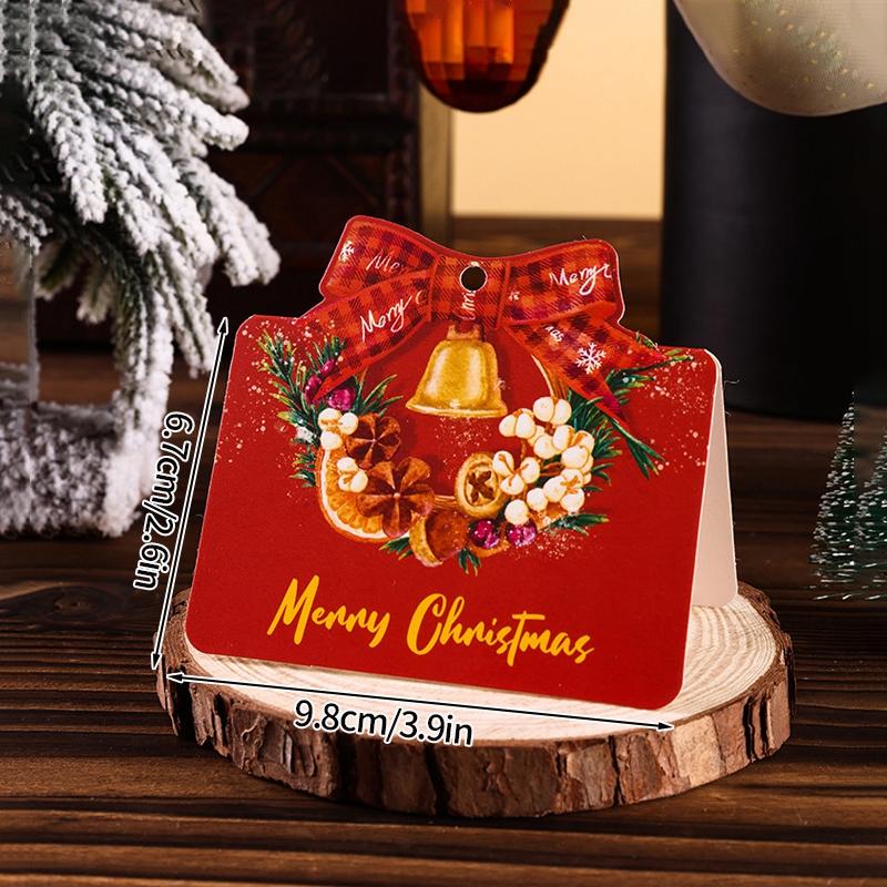 Merry Christmas Greeting Cards New Year 2025 Blessing Postcard Navidad Foldable Greeting Cards Xmas Tree Party Hanging Decor