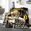 Mbappe Personalized Text Blanket Lightweight Personalized Blanket Warmthful Decor Great for Couch Livingroom Bedding Living Room