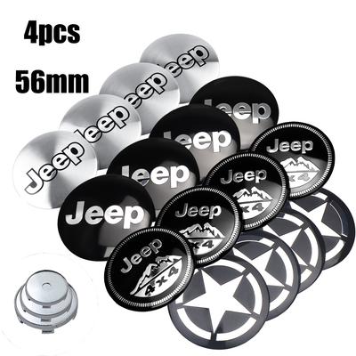 56mm Car Wheel Center Emblem Hub Stickers Logo Styling For Renegade Compass Wrangler Jk Grand Cherokee Wk2 Patriot Liberty