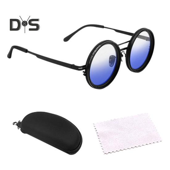 Adjustable Tint Sunglasses for Men Women UV Protection Round Polarized Sunglasses Retro Circle Eyeglass with Gradient Lenses for Beach Driving