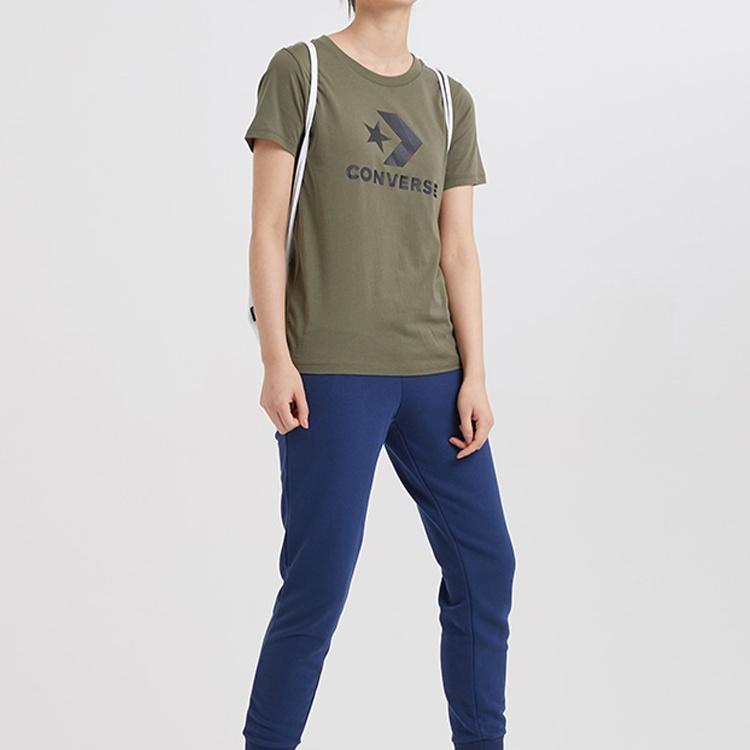 (WMNS) Converse Classic Logo Printing Short Sleeve Grass Green Women's 10009152-A13