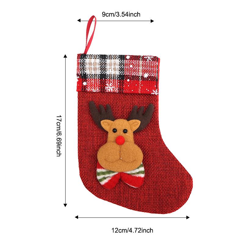 Green Knitted Small Christmas Stocking for Home Decoration and Mall Window Display