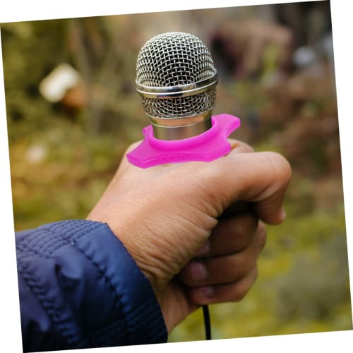 20 Pieces Microphone Skid Rings, Handheld Microphone Silicone Rings, Microphone Foam Windshield Covers, Microphone Bottom Sleeve Windscreens