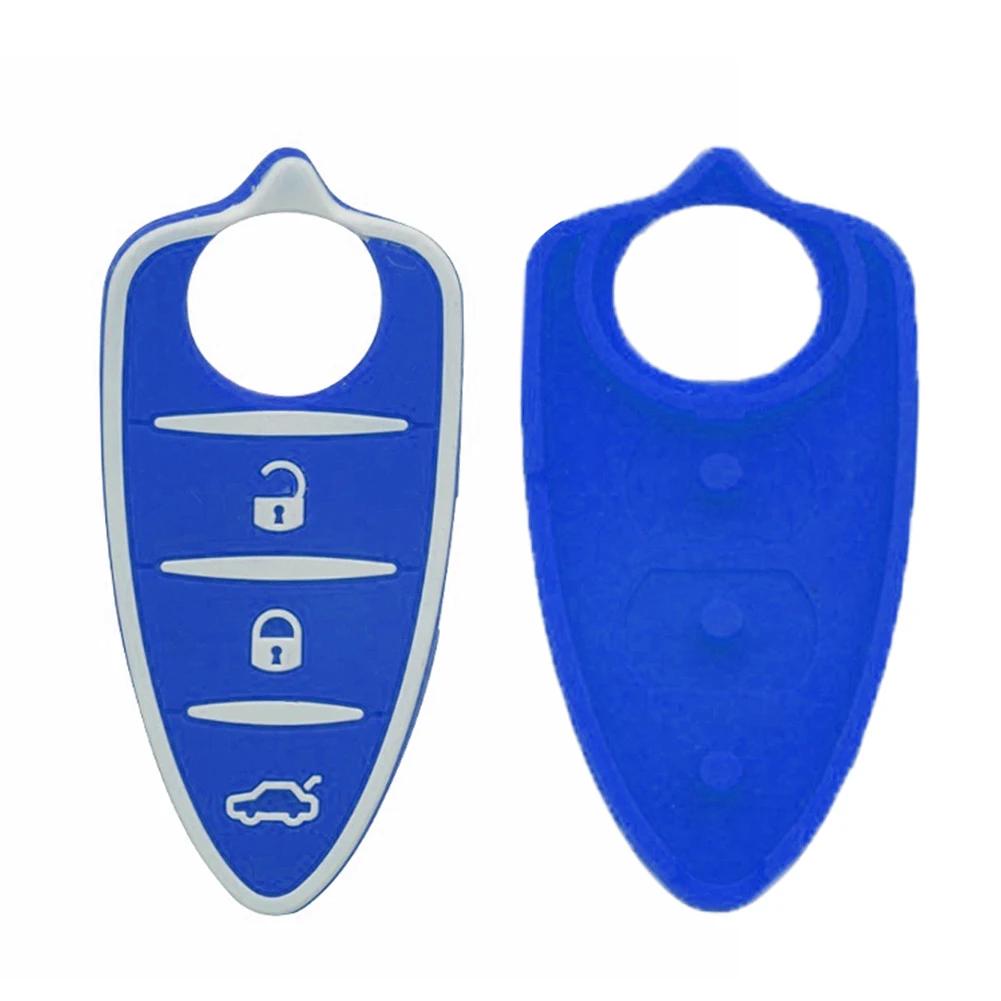 10 Colours 3 Buttons Car Remote Key Shell Key Pad Rubber for Alfa Romeo 156/159 /mito/giulietta/gt/4c Accessories for Girls