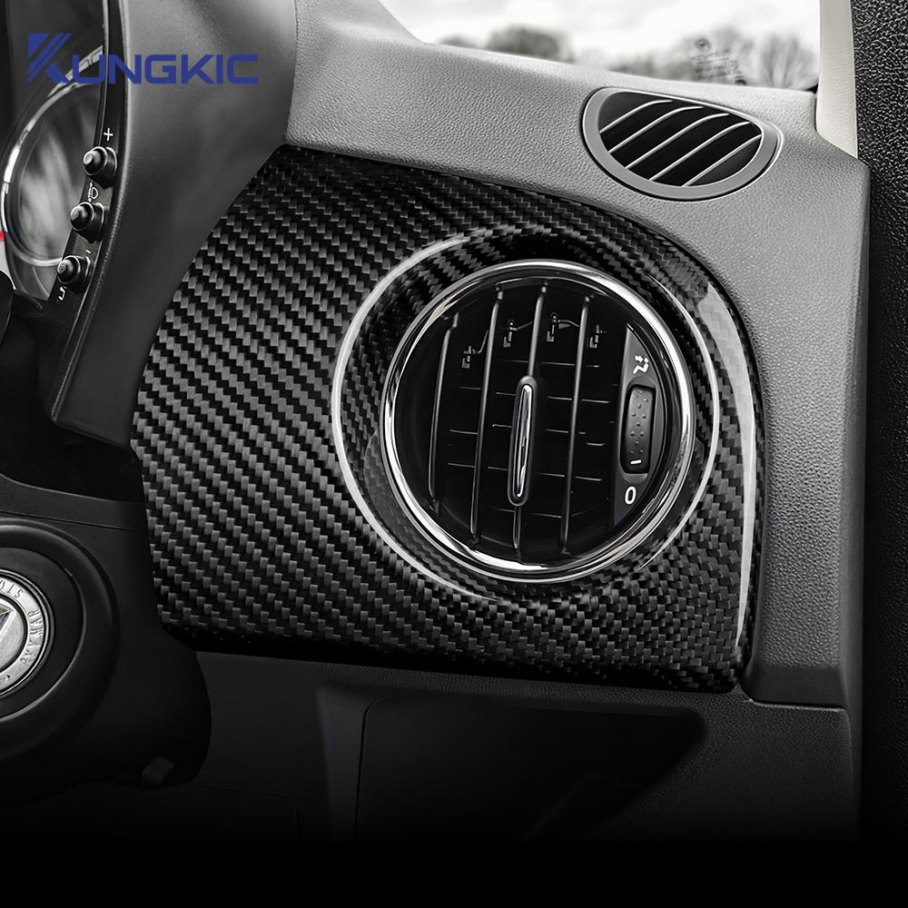 Real Hard Carbon Fiber Sticker For Fiat 500 2008-2025 Abarth 595 695 2012-2025 2025 2025 RHD Car Driver Side Air Outlet Panel