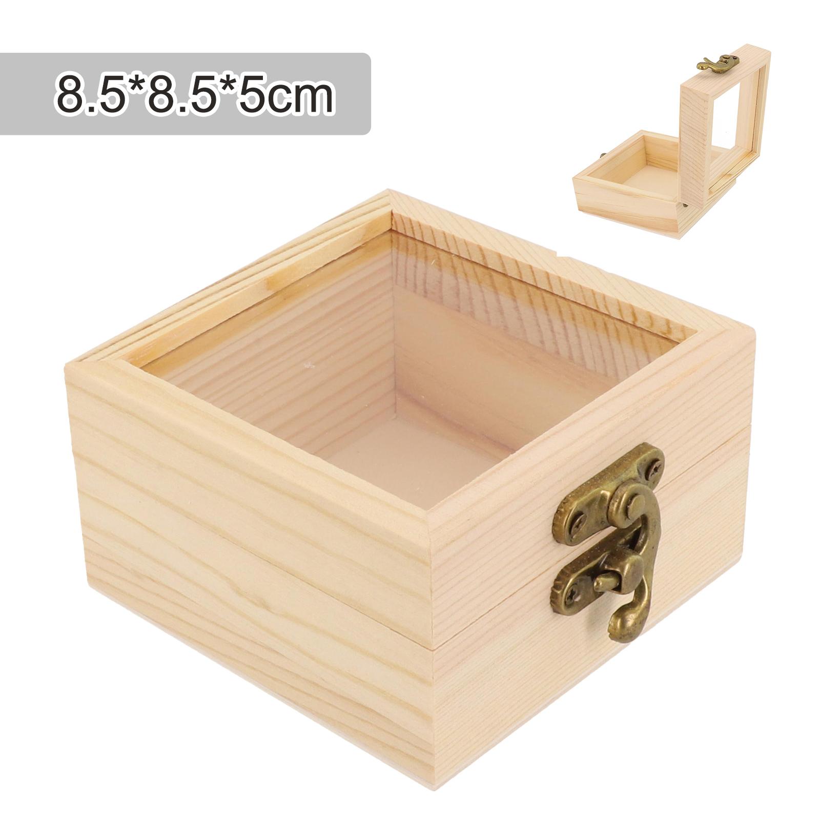 Personalizable Wooden Square Box Perfect for DIY Projects and Home Decor 8.5*8.5*5cm