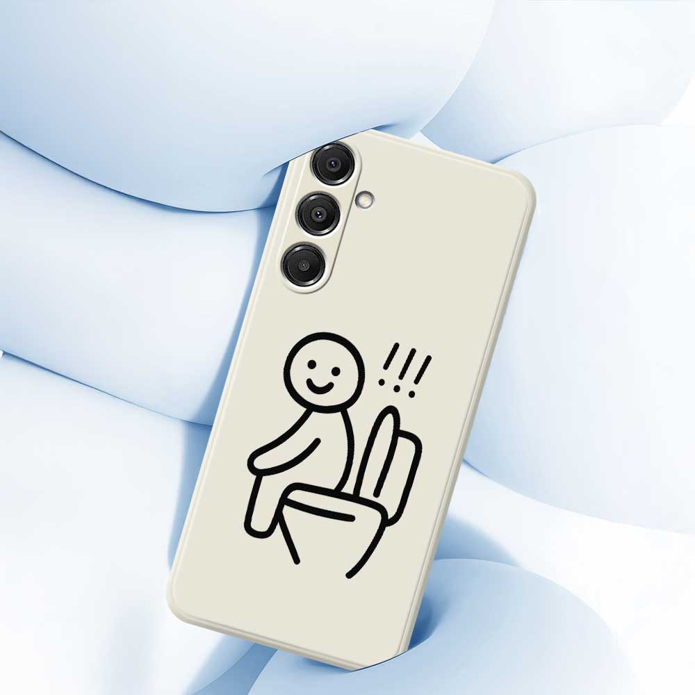 For Samsung Galaxy A16 5G/4G Case Stickman Toilet Pattern Printing Straight Edge TPU Phone Back Cover