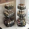Multifunctional Rotating Storage Box - Space-Saving Kitchen Organizer with Anti-Slip Countertop Holder for Spices & Cosmetics, Adjustable Height