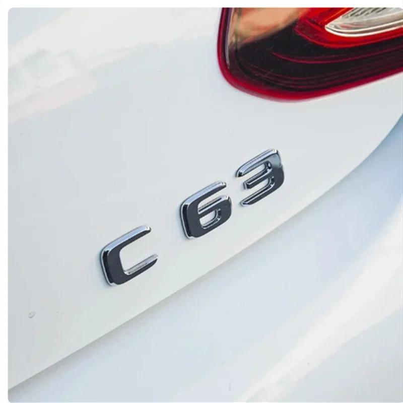 3D ABS Car Fender Side Badge Rear Trunk Sticker Logo C63 V8 BITURBO Emblem For Mercedes-Benz C63 AMG W205 W204 Accessories GP5