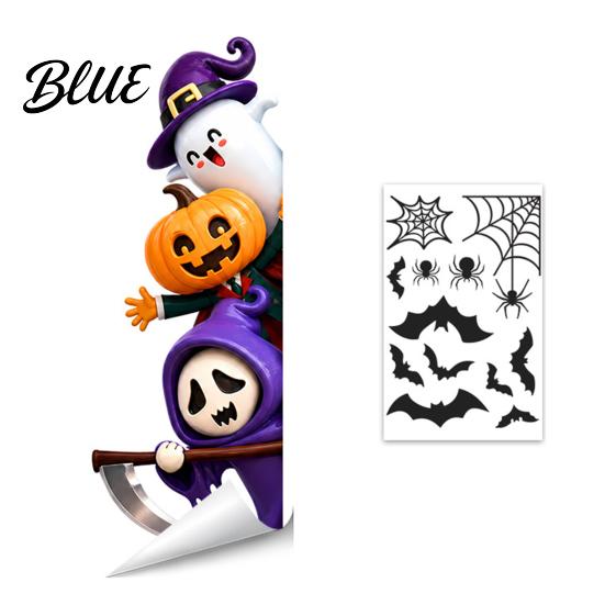 Festive Home Window Art Halloween Clings Pumpkins Skeletons Ghosts And Bats Print Decorative Reusable Seasonal Stickers Decals Electrostatic