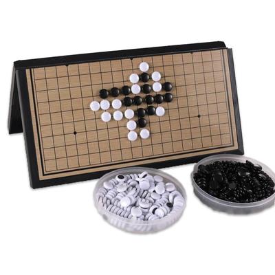 HIRAISM Portable Go 19x19 Go Board with Magnetic 37cm X 37cm Set, Stones, Closure, Foldable,