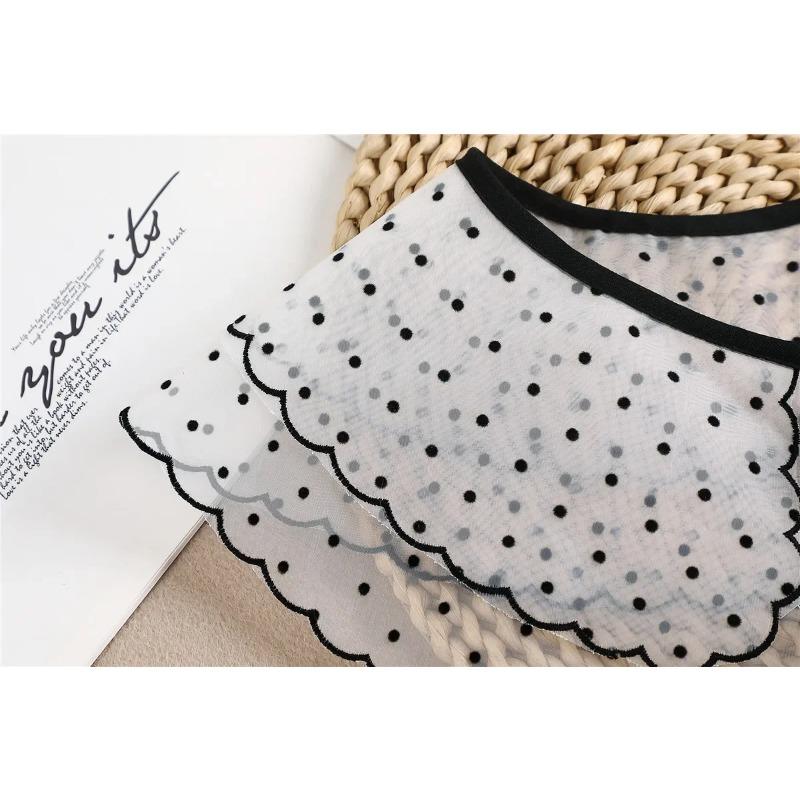 Polka Dots Fake Collar Shawl Wrap Girls Floral Lace Necklace Lapel Blouse Tops False Collars Dress Lapel Detachable Collar Shawl