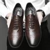 Mens Genuine Leather Casual Shoes High Height British Oxford Shoes Fashionable Formal Dress Footwear Luxury Brand Business Flats