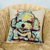 Fashion Cartoon Dog Waist Throw Cushion Cover Linen Pillow Case Home Sofa