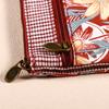 New Printed Fabric Money Bag Double Zipper Ethnic Style Coin Purse Wallet Women Girls