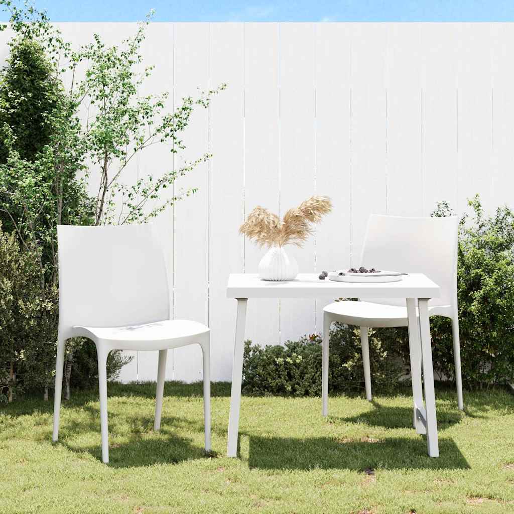 vidaXL Gartenstühle 2 Stk. Weiß 50x46x80 cm Polypropylen anti-blitz weiße