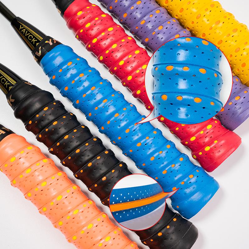 Dual-Color Perforated Grip Tape for Fishing Rods & Sports Rackets: Non-Slip, Breathable, Sweat-Absorbing, Wear-Resistant