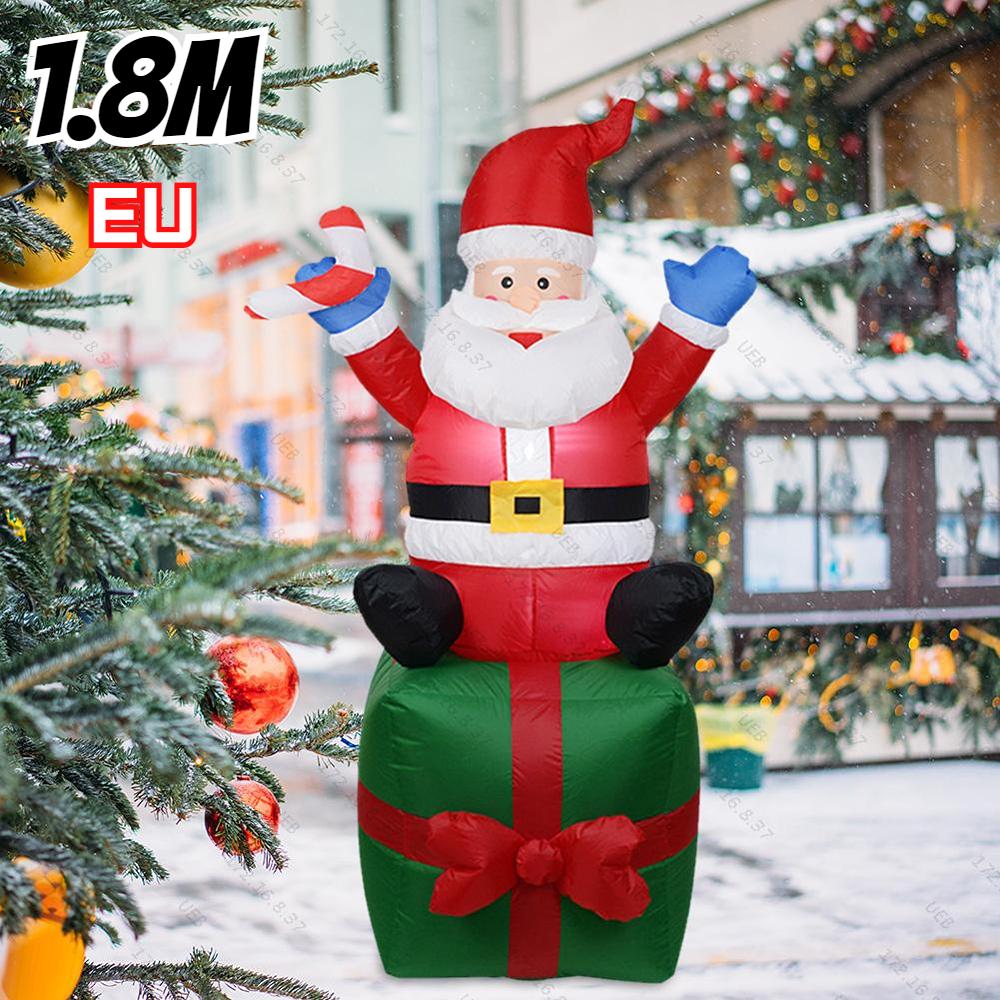 Christmas Decoration Glowing Snowman Santa Claus Inflatable Toy with LED Lights Outdoor Xmas Party Decor Christmas Decoration